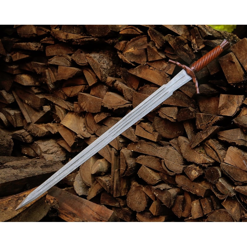 Hand Forged Damascus Steel Viking Longsword 39 Medieval Warrior Handmade Sword 2