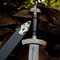 Hand Forged Damascus Sword 36 Medieval Knight Fantasy Blade With Black Scabbard 1