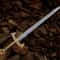 Handmade Damascus Steel Long Sword 40 Medieval Fantasy Blade Gold Guard Collector 0