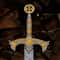 Handmade Damascus Steel Long Sword 40 Medieval Fantasy Blade Gold Guard Collector 1