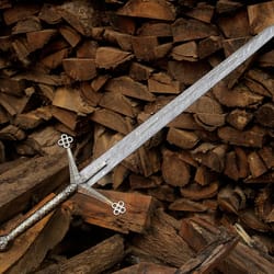 handmade damascus steel medieval long sword 40" ornate cross guard knight collector