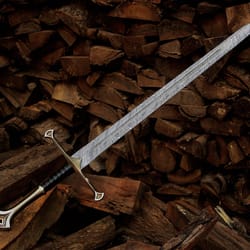 personalized custom damascus steel medieval sword 40" hand forged long blade collector gift