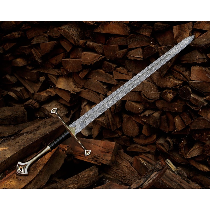Personalized Custom Damascus Steel Medieval Sword 40 Hand Forged Long Blade Collector Gift 0
