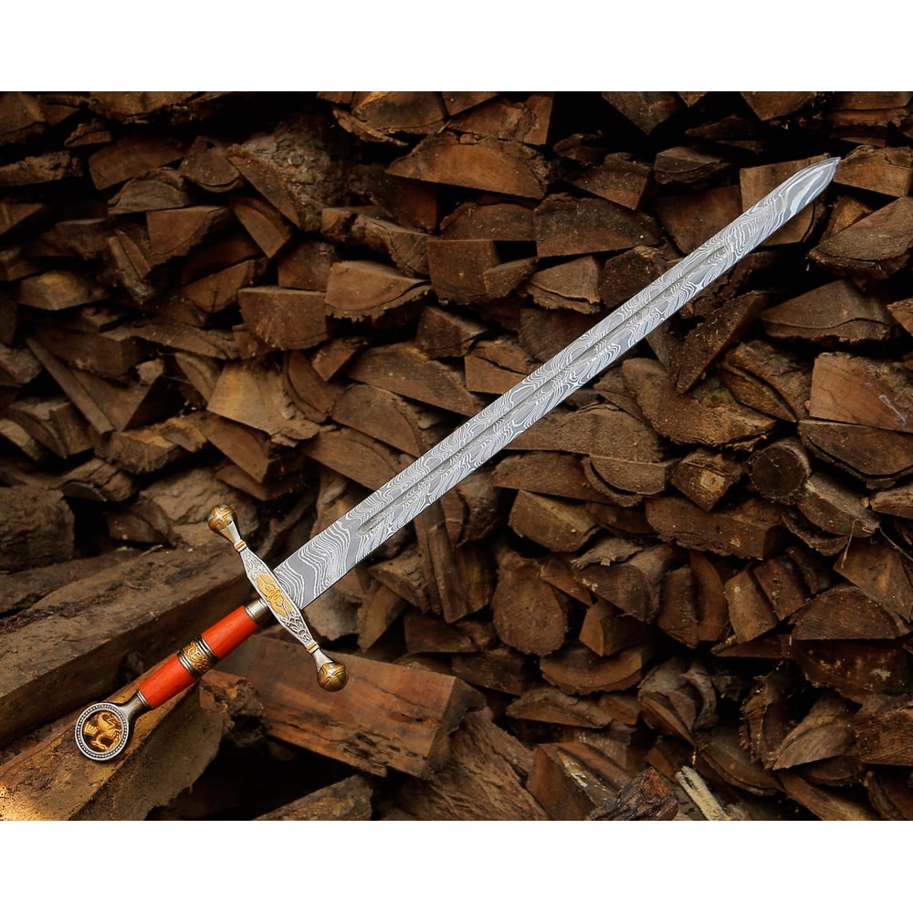 Personalized Damascus Steel Sword 40 Handmade Medieval Long Sword Unique Gift 0