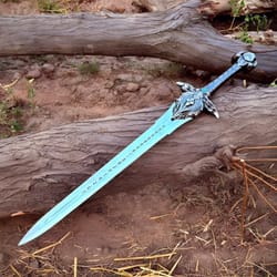 handmade royal king sword replica | dual-blade fantasy sword with wall display