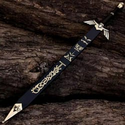 fantasy knight sword 38" handmade viking replica carbon steel medieval cosplay blade