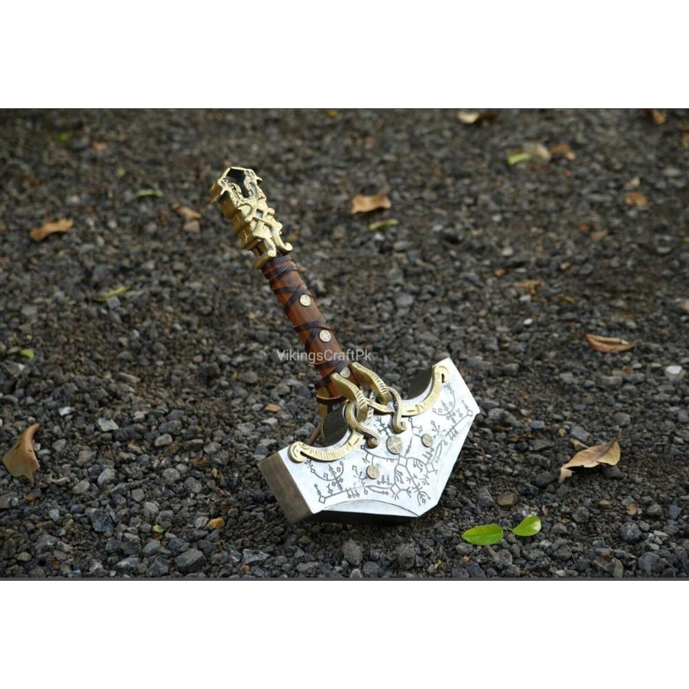 God Of War Mjolnir Hammer 16 Stainless Steel Thor Replica Viking Collectible 1