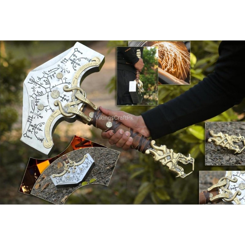 God Of War Mjolnir Hammer 16 Stainless Steel Thor Replica Viking Collectible 6