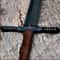 Handcrafted Carbon Steel Viking Greatsword 42 Medieval Sword With Leather Scabbard 1