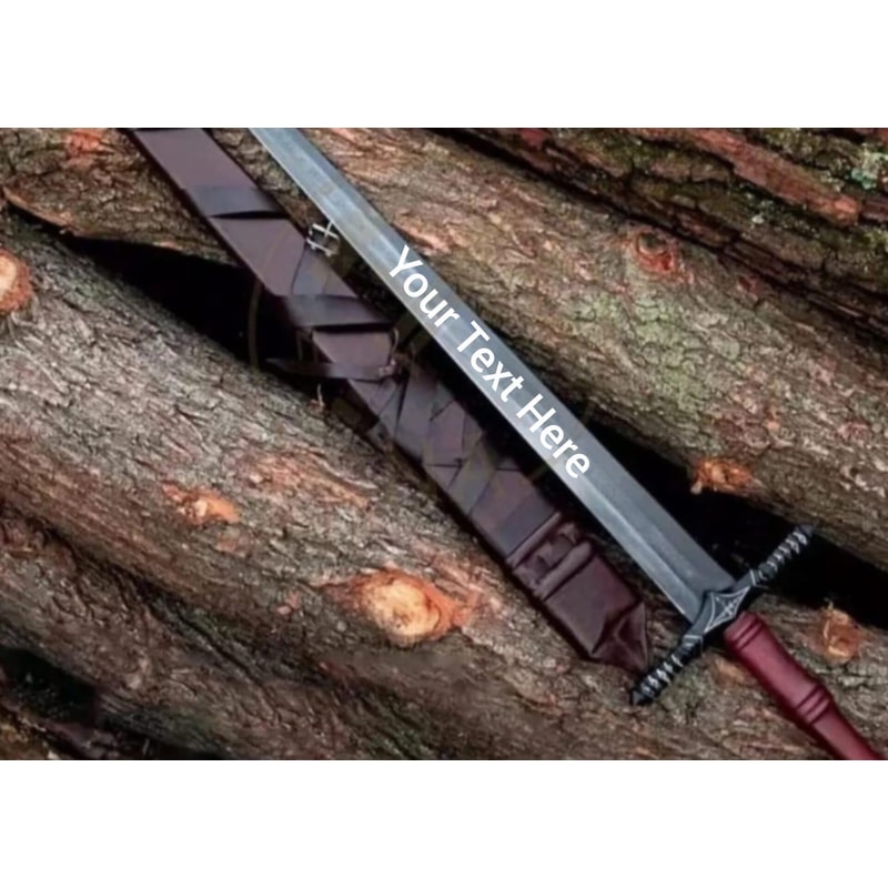 Handcrafted Carbon Steel Viking Greatsword 42 Medieval Sword With Leather Scabbard 4