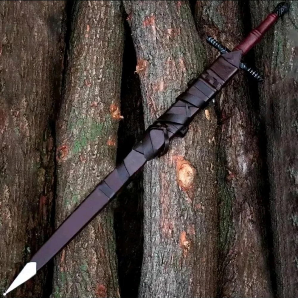 Handcrafted Carbon Steel Viking Greatsword 42 Medieval Sword With Leather Scabbard 5