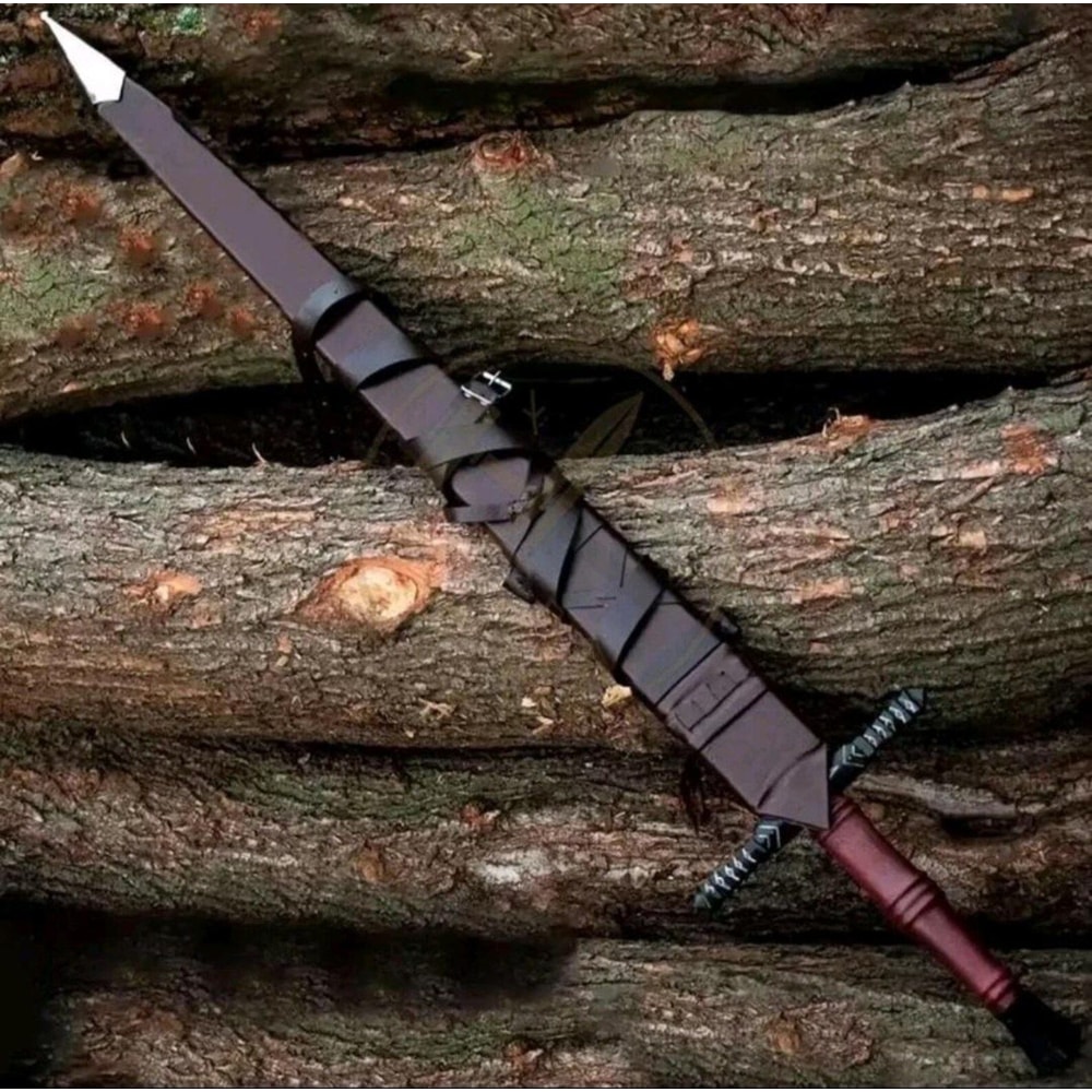 Handcrafted Carbon Steel Viking Greatsword 42 Medieval Sword With Leather Scabbard 6