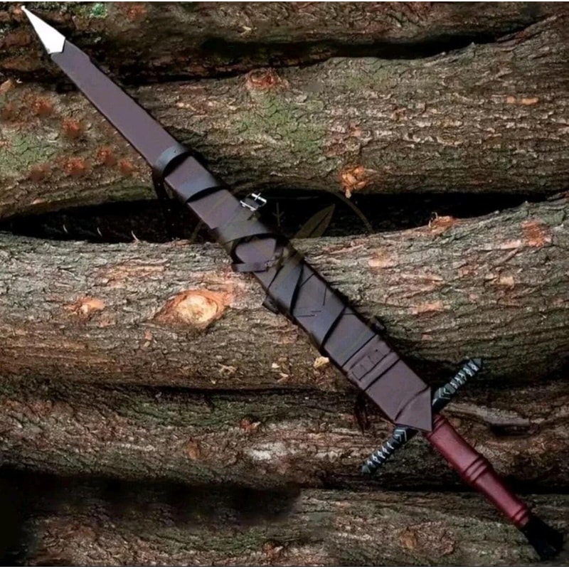 Handcrafted Carbon Steel Viking Greatsword 42 Medieval Sword With Leather Scabbard 6