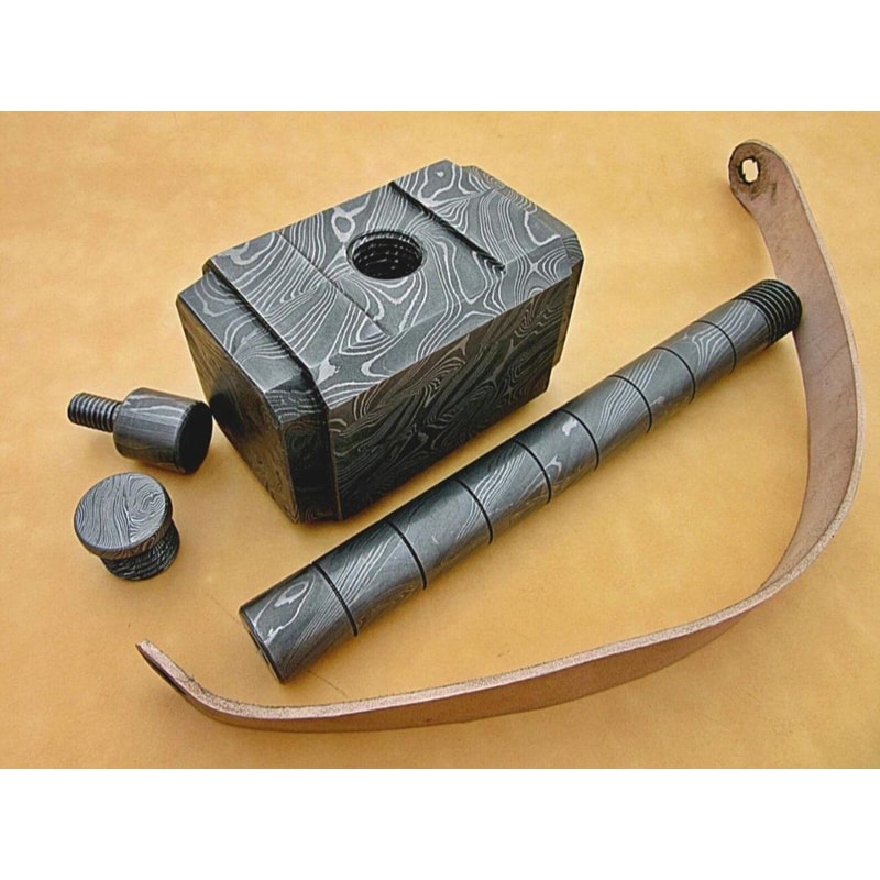 Handcrafted Viking Hammer 16 Custom Damascus Steel Mjolnir Groomsmen Gift 1