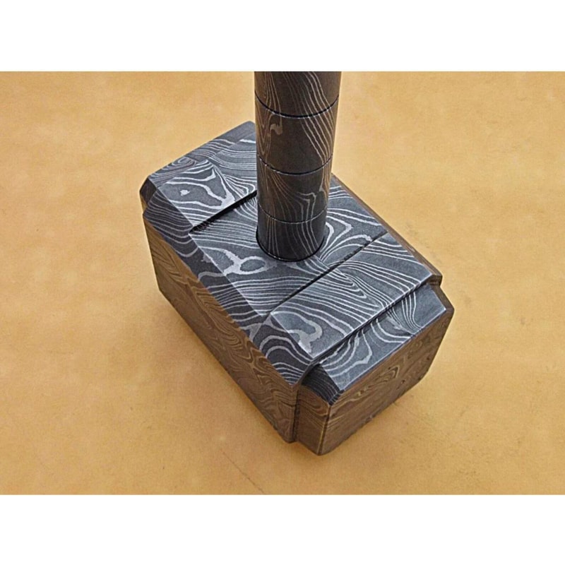 Handcrafted Viking Hammer 16 Custom Damascus Steel Mjolnir Groomsmen Gift 3