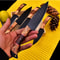 HandForged Chef Knife Set Hammered Black Blade Kitchen Knives With Wooden Handle 4