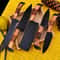 HandForged Chef Knife Set Hammered Black Blade Kitchen Knives With Wooden Handle 7