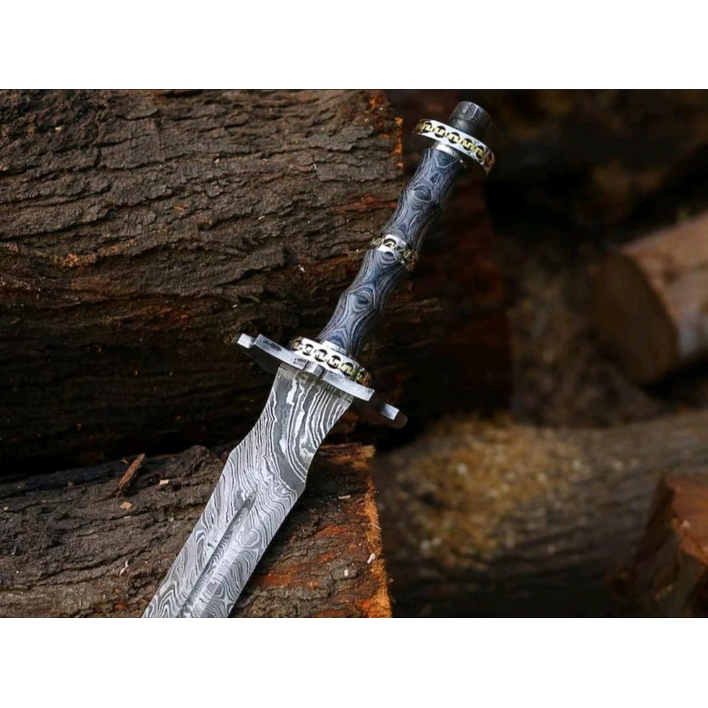 Damascus Steel Viking Sword HandForged Full Tang Medieval Blade 1