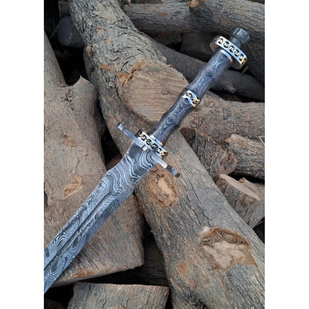 Damascus Steel Viking Sword HandForged Full Tang Medieval Blade 5