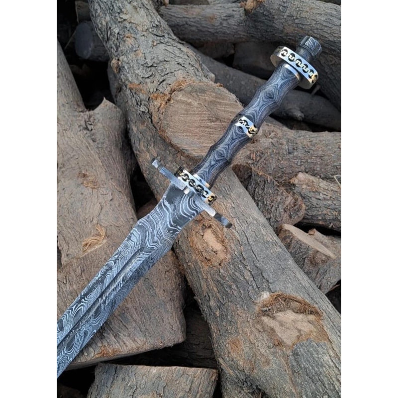 Damascus Steel Viking Sword HandForged Full Tang Medieval Blade 5