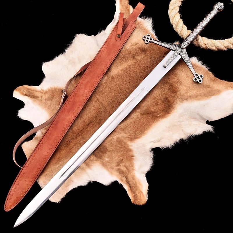 Hand Forged Steel Medieval Longsword Knight Crusader Viking Renaissance Replica Sword 0