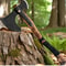 Forged Steel Viking Double Blade Axe Carved Wood Handle Collectible Outdoor Tool 2
