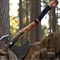 Forged Steel Viking Double Blade Axe Carved Wood Handle Collectible Outdoor Tool 3