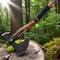 Forged Steel Viking Double Blade Axe Carved Wood Handle Collectible Outdoor Tool 5