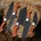 Handmade 5 Pc Chef Knife Set High Carbon Steel Professional Kitchen Knives With Leather Roll 4
