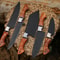 Handmade 5 Pc Chef Knife Set High Carbon Steel Professional Kitchen Knives With Leather Roll 4