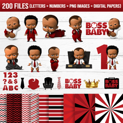 Afro boss baby red clothes clipart - Afro boss baby clipart - Afro boss baby PNG