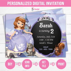 Princess Sofia printable birthday invitation - Sofia Personalized invitation