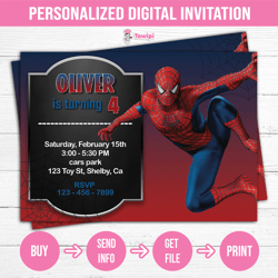 Spider-Man printable birthday invitation - Spider-Man Personalized invitation