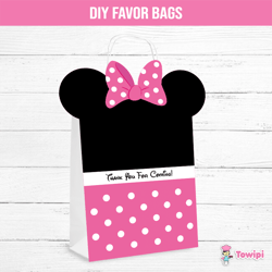 Minnie Mouse printable favor bags - Minnie Mouse DIY favor bags - Minnie Mouse favor bags - Digital product