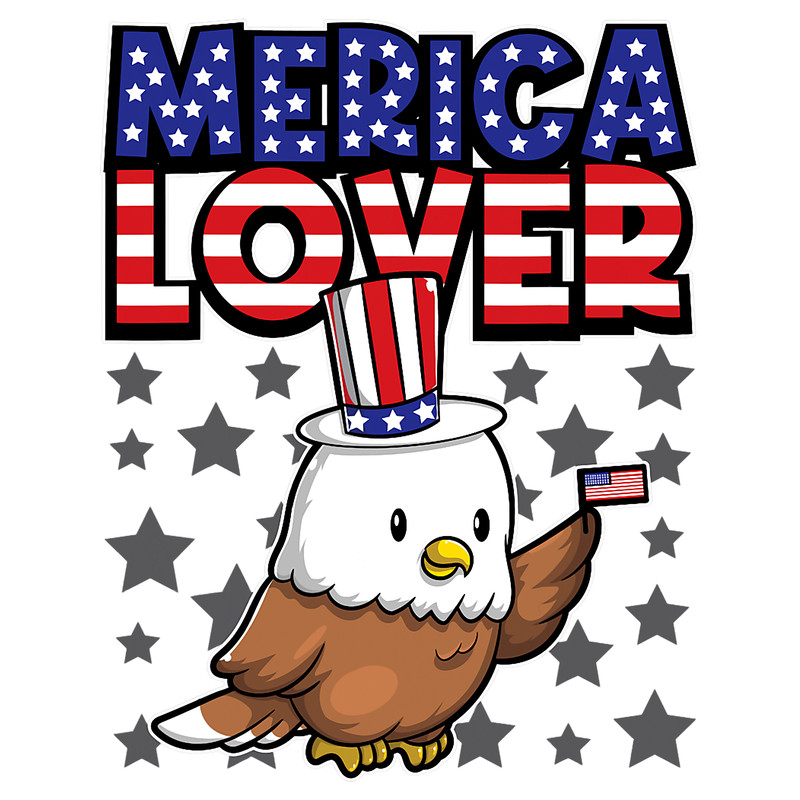 Merica Lover Happy Fourth Of July Bald Eagle USA Flag.png