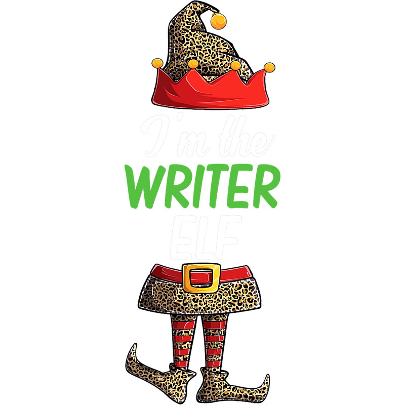 Im The Writer ELF Leopard Family Matching PJS Christmas.png
