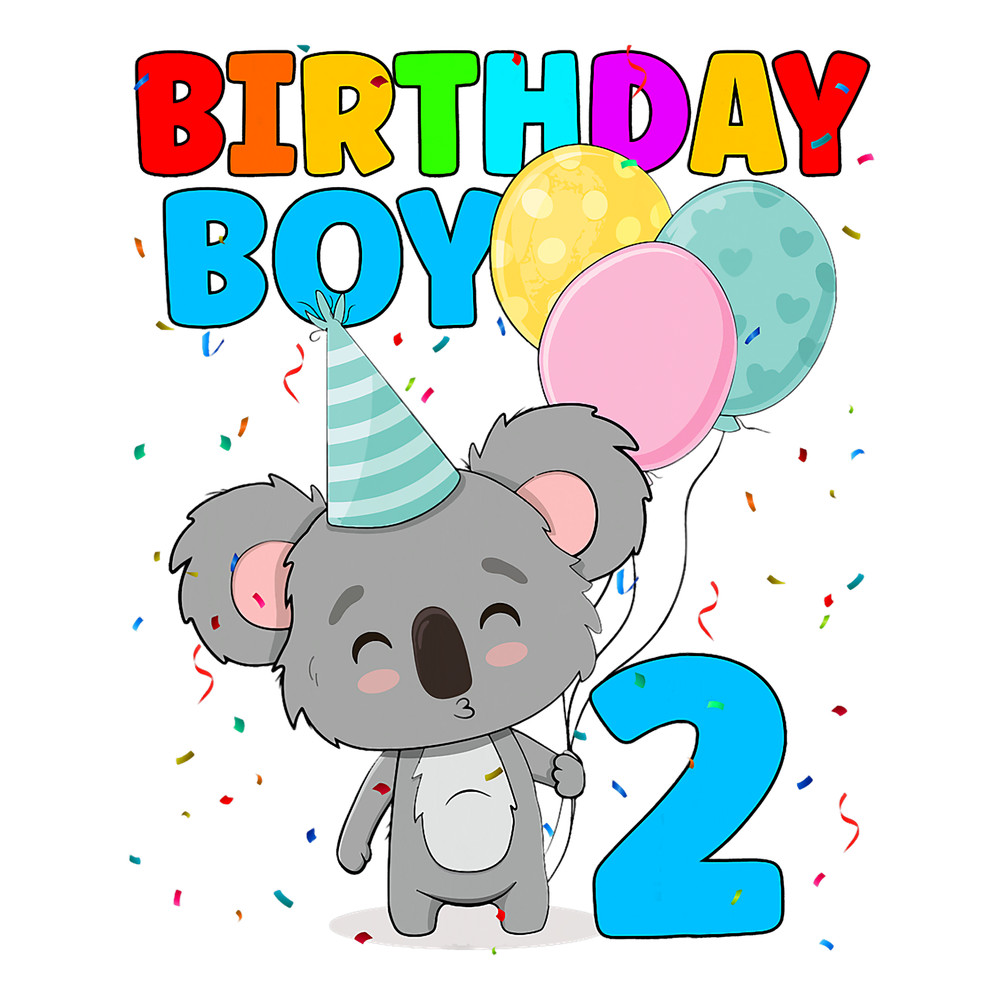 Koalas Birthday Boy 2nd Koala Bear 2 Years Old Themed Koalas Bday.png