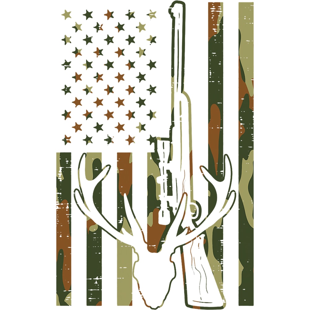 Hunt Hunting Camo Flag Deer Skull Rifle Vintage Hunting Patriot Hunt Dad.png