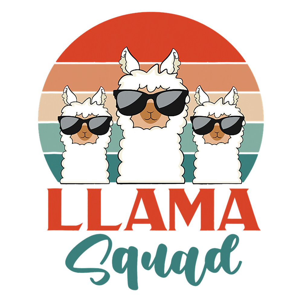 Llama Lover Squad Alpaca Animal Themed Matching Retro.png