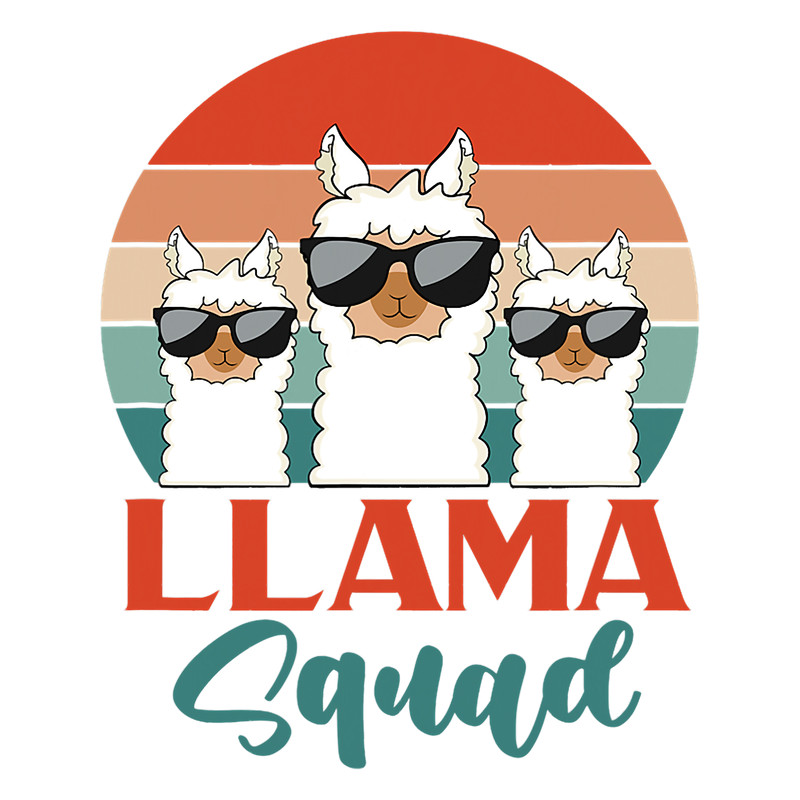 Llama Lover Squad Alpaca Animal Themed Matching Retro.png