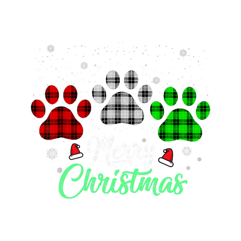 Merry Christmas Buffalo Plaid Red White Green Dog Paws 20.png