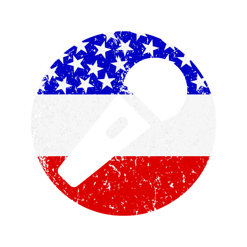 Karaoke Singer Retro Microphone American Flag.png