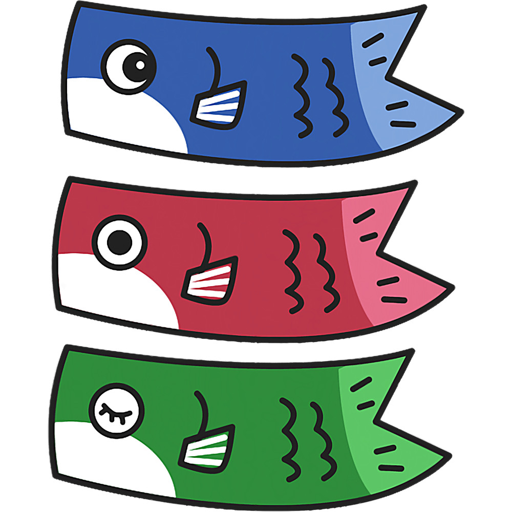 Japanese koi fish Koinobori Flag Carp streamer Childrens Day.png