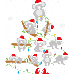 koalas christmas tree lights funny xmas mens womens pajama