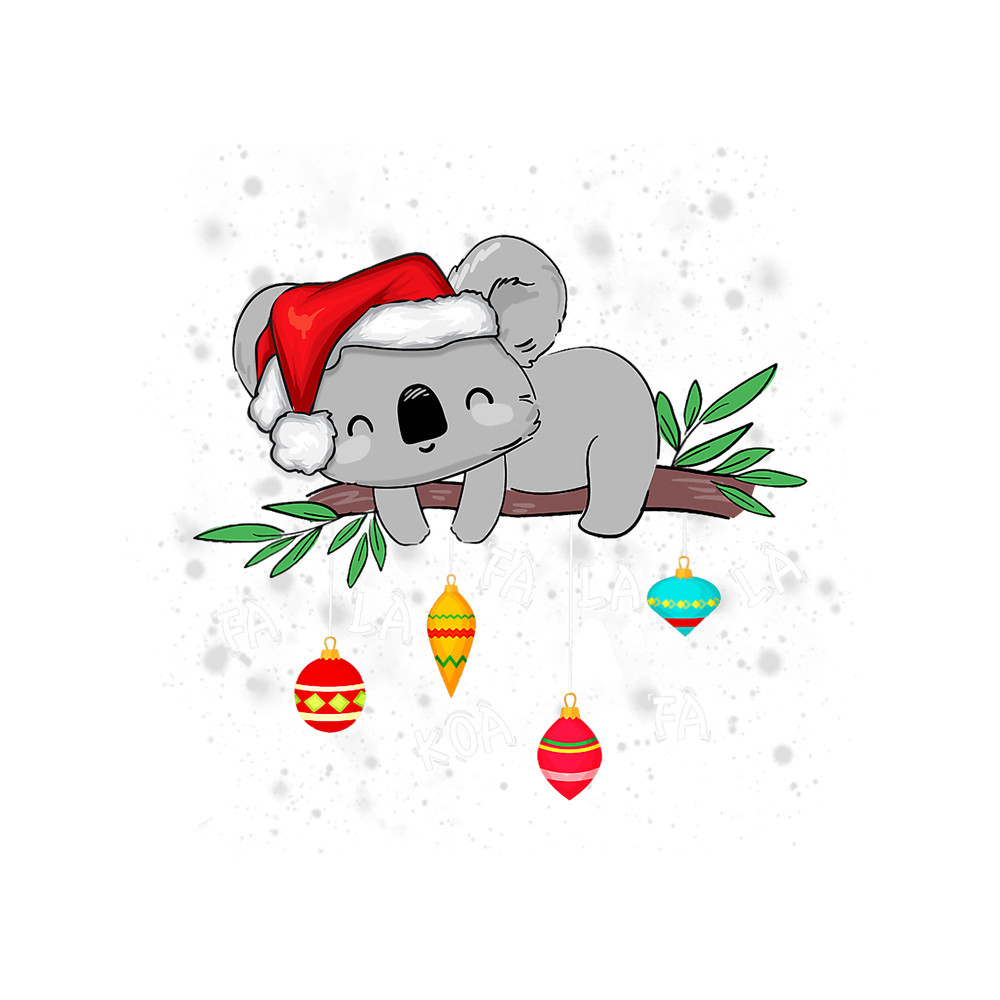 Koalas Fa la la Koala Cute Koala Bear in Christmas Hat.png