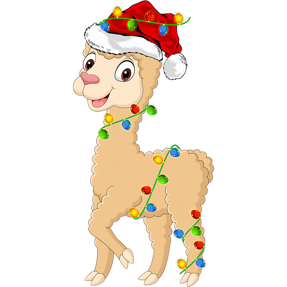 Llama Lover Alpaca Animal Lover Xmas Santa Hat Alpaca Christmas.png