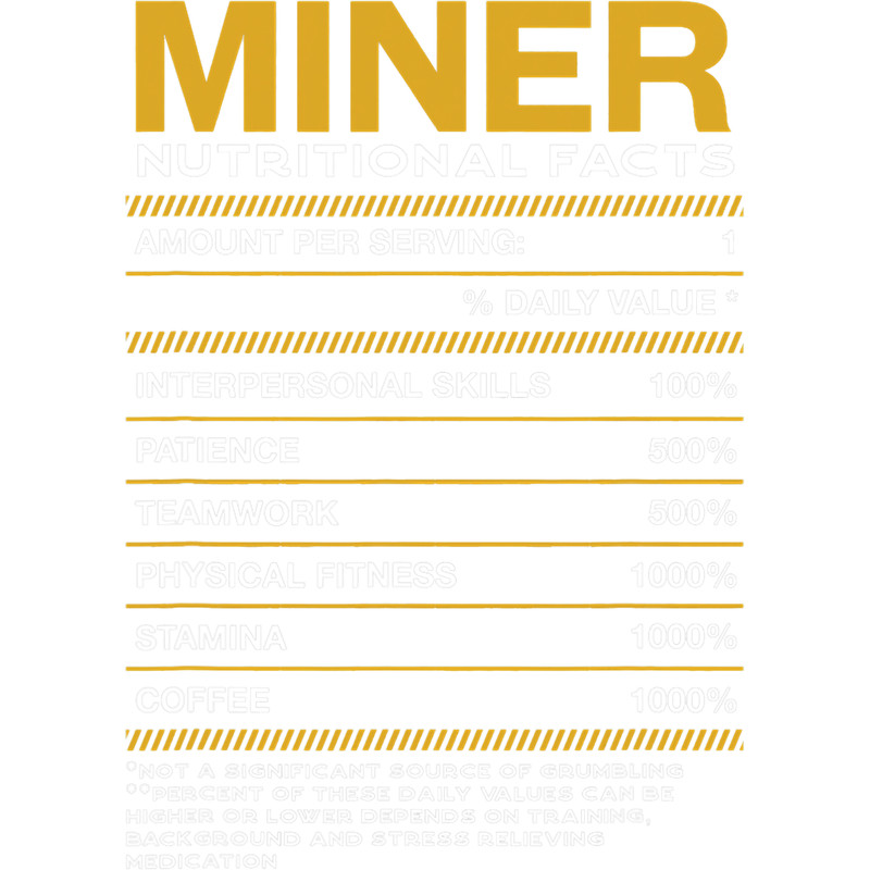 Miner Job Nutrition Facts Mining Funny Pitman Humor Professional.png
