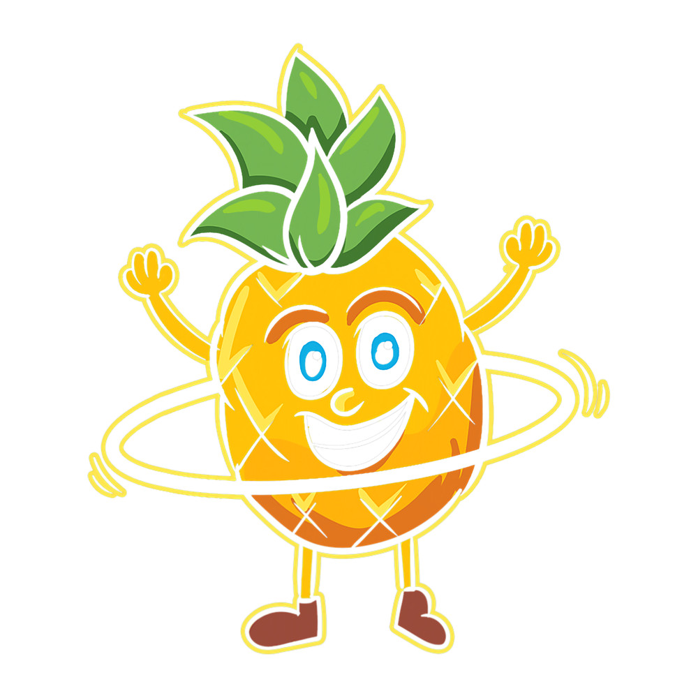 Hula Hooper Workout Cute Hula Hooping Dancing Pineapple.png