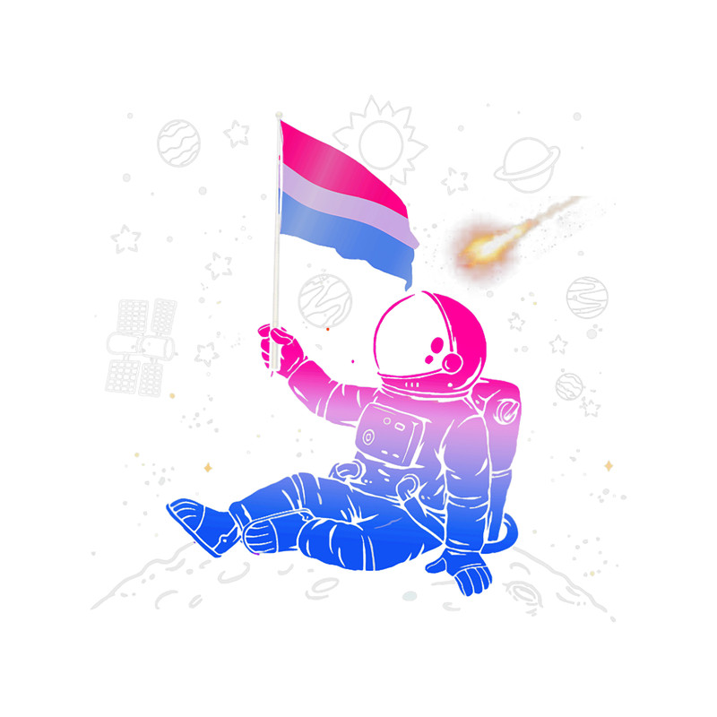 LGBT Pride Astronaut Moon Bisexual Flag Space LGBTQ Gay Pride Ally Bi.png