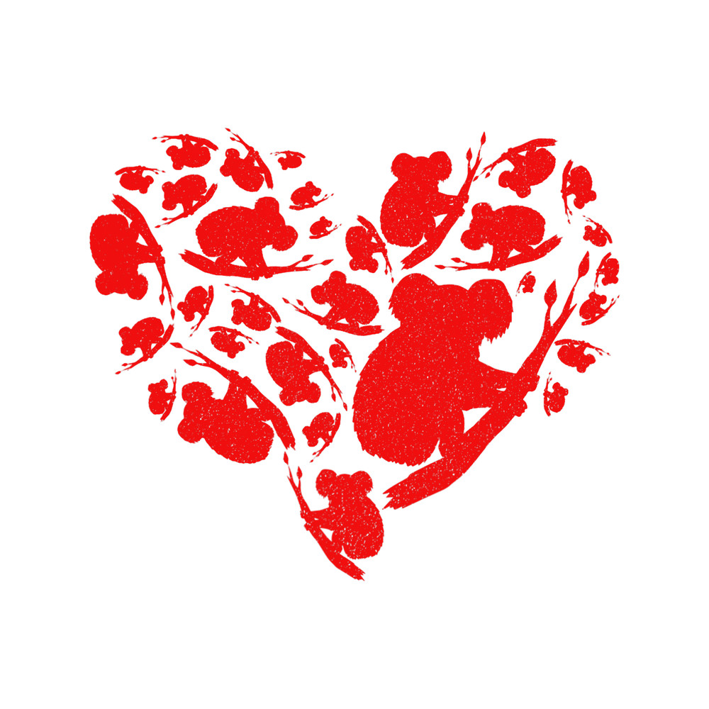 Koalas Funny Valentines Day Koala Heart Animals Lover Couple.png